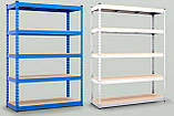 Стелаж поличний 2400х1600х700 мм, 400 кг,5 полиць ДСП оцинкований, стелаж для дому, офісу, гаража, фото 4