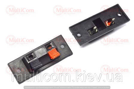 01-04-101. Гніздо колоночного (зажим) 2-х контактне, на прямокутній панелі, фото 1