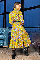 Елегантне плаття А–силуету в модний принт 6070 (48–58р) в кольорах, фото 2