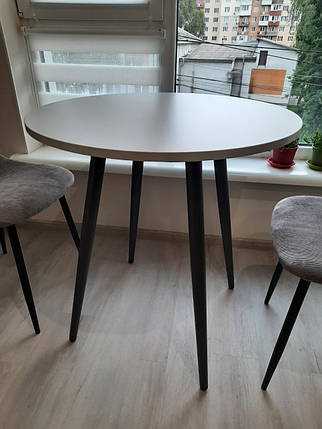 Стіл обідній круглий Modern lite-4L H18 ніжки anthracite, стільниця ДСП Сіра D80 (ТМ Новий Стиль), фото 2