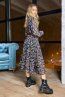 Елегантне плаття А–силуету в модний принт 6070 (48–58р) в кольорах, фото 5