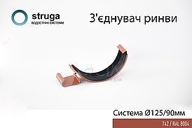 З'єднання ринви 125/90 STRUGA Цегляний (RAL 8004)