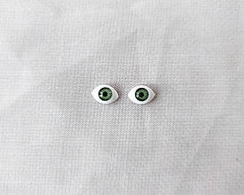 Глазки для игрушек овал зеленые 12 мм. 1 пара