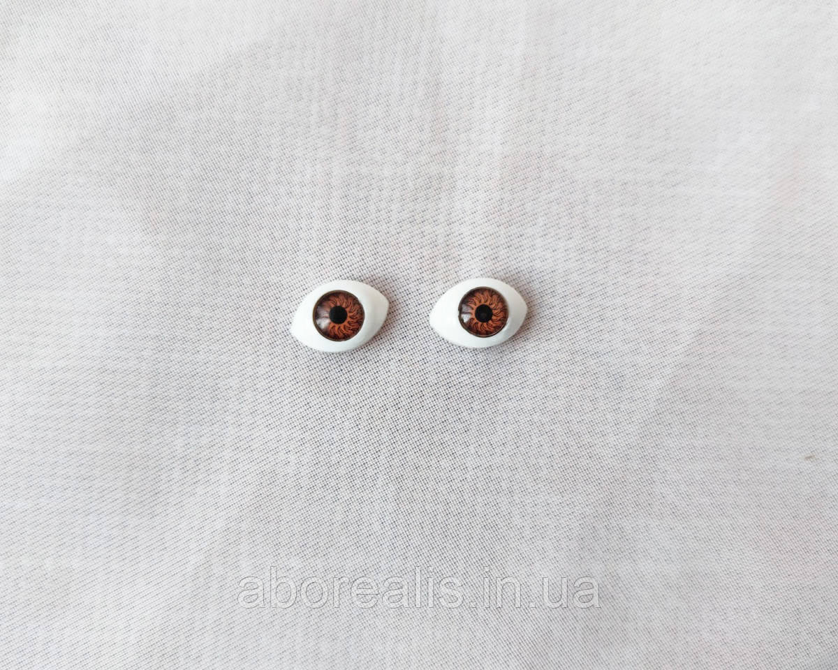 Вічка для іграшок овал коричневі 12 мм, 1 пара, фото 1