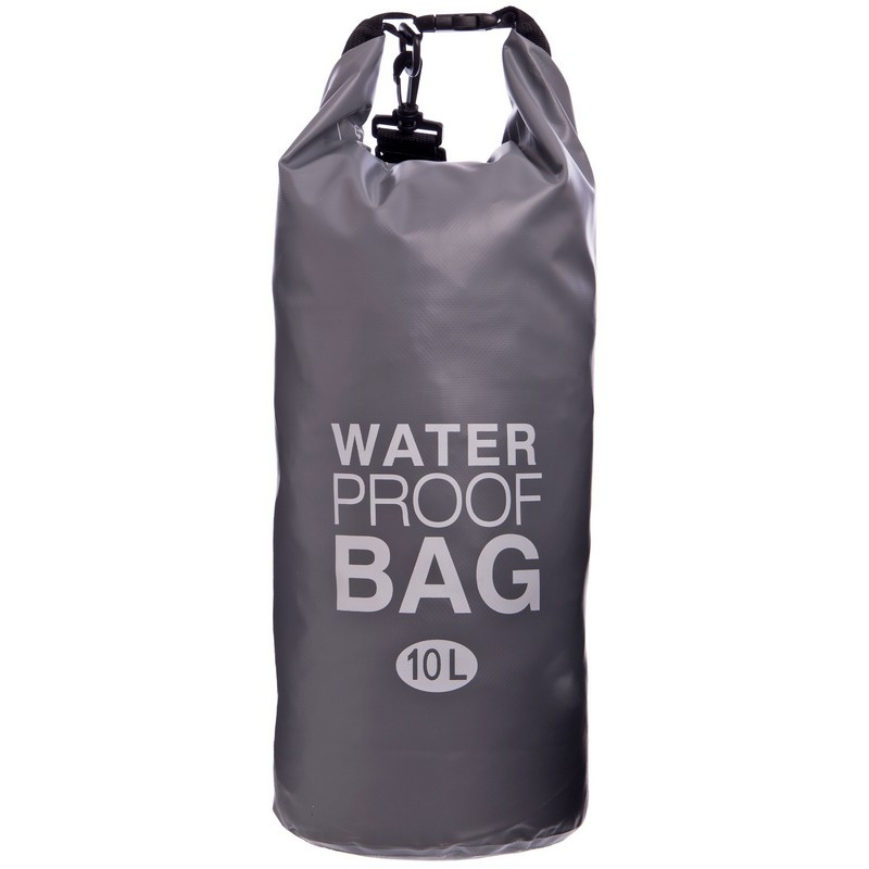 Водонепроникний гермомешок 10 л з плечовим ременем Waterproof Bag TY-6878-10 сірий