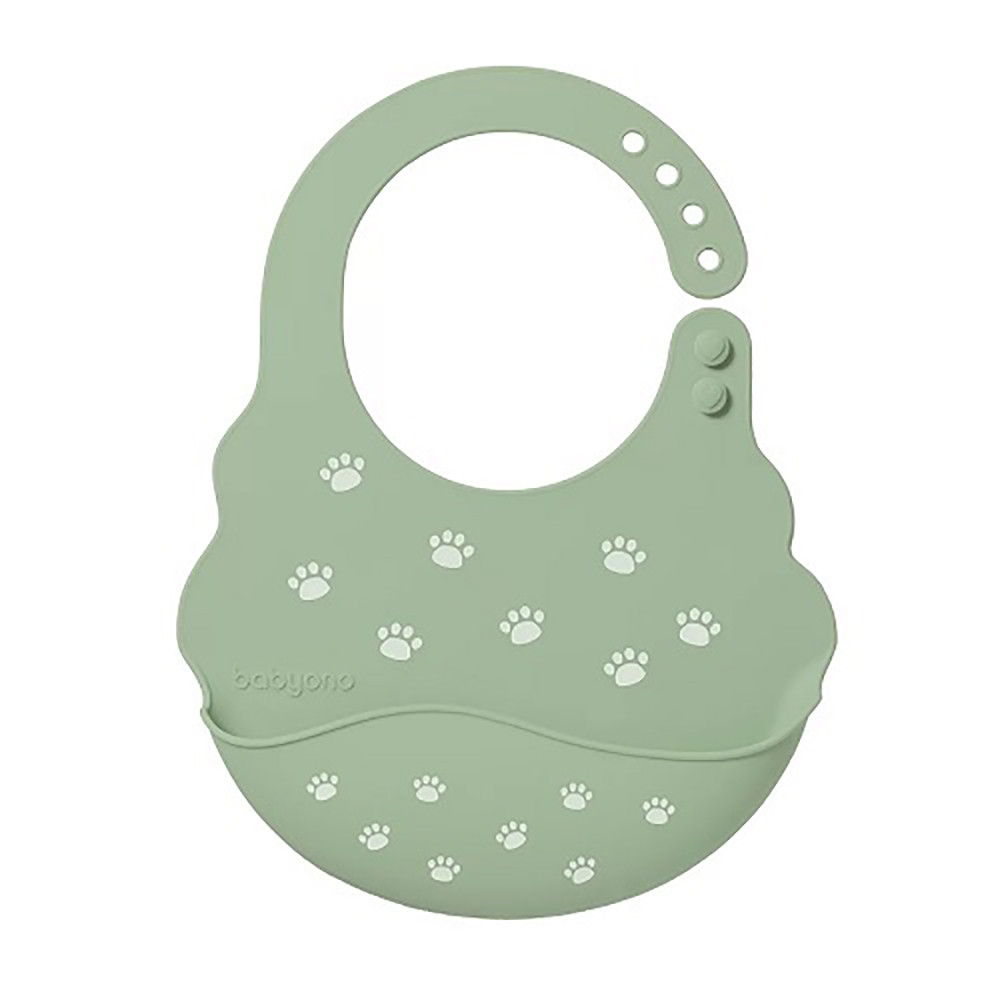 Нагрудник м'який з регульованою застібкою хакі BabyOno (5901435412008)