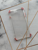 Прозрачный силиконовый чехол с утолщёнными углами красного цвета для iPhone 7Plus 8Plus