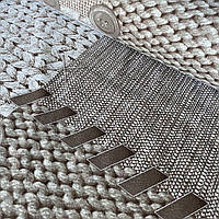 Бавовняна фланель бежева з плетеними клаптями і ґудзиками, ш. 220 см