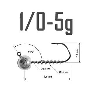 Джиг-Головка DS Barbarian 1/0 - 5 г