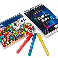 Набор для рисования: Цветные акриловые маркеры 12 штук для скетчей, эскизов + скетчбук на 50 листов А5
