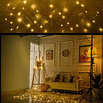 Светлодиодная гірлянда завісу "Світлодіодні нитки" 3 х 2 м, з пультом , USB, теплий білий, фото 3