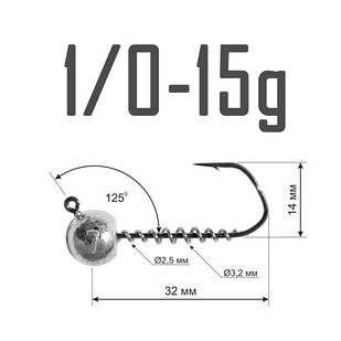 Джиг-Головка DS Barbarian 1/0 - 15 г