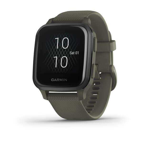 Смарт-годинник Garmin Venu Sq Music Edition темно-зелений з сірим алюмінієвим безелем, фото 1