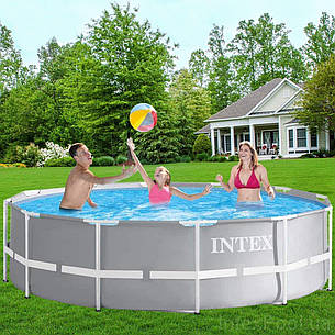 Семейный каркасный бассейн с лестницей, насосом Intex 26716, (размер 366 x 99 см), фото 2