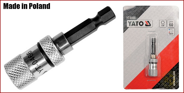 Адаптер для біт з обмежувачем і подвійним магнітом Yato YT-0466