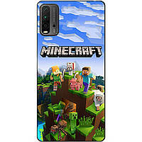 Силіконовий бампер чохол для Xiaomi Redmi 9T з малюнком Minecraft