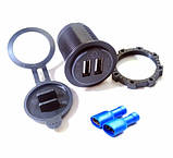 Адаптер врізна юсб зарядка USB 4.2А з кнопкою в прикурювач, фото 3