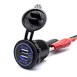 Адаптер врізна юсб зарядка USB 4.2А з кнопкою в прикурювач, фото 4