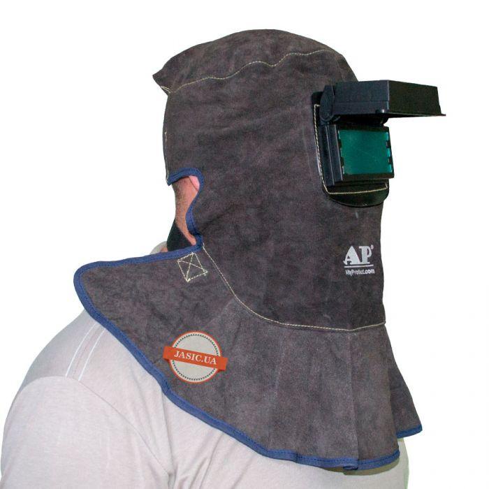Маска сварщика кожаная AP-3001 - Капюшон сварщика Ally Protect