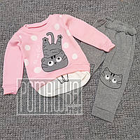 Зимовий теплий розмір 98 2-3 роки (52) дитячий спортивний костюм для дівчинки з начосом на флісі зима 8039