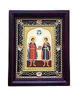 Бессребреники Косма и Дамиан икона святых на подставке