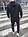 Чоловічий чорний спортивний костюм теплий Cross, фото 6