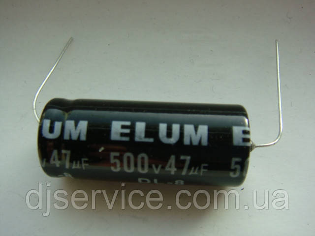 Конденсатор ELUM 47mf (uf), 500v 20х41мм для комбіків Fender, фото 1
