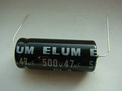 Конденсатор ELUM 47mf (uf), 500v 20х41мм для комбіків Fender