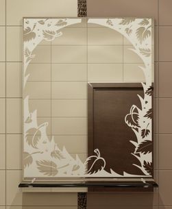 Дзеркало з полицею 70х55 см