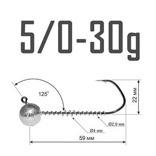 Джиг-Головка DS Barbarian 5/0 - 30 г