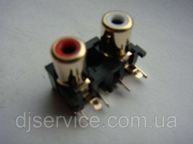 Роз'єм RCA (тюльпани) GOLD 2р для звукових карт