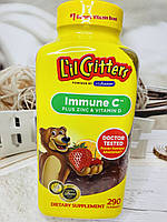 Дитячий вітамін С, цинк і Д3 для імунітету LIL CRITTERS Immune C, 290шт