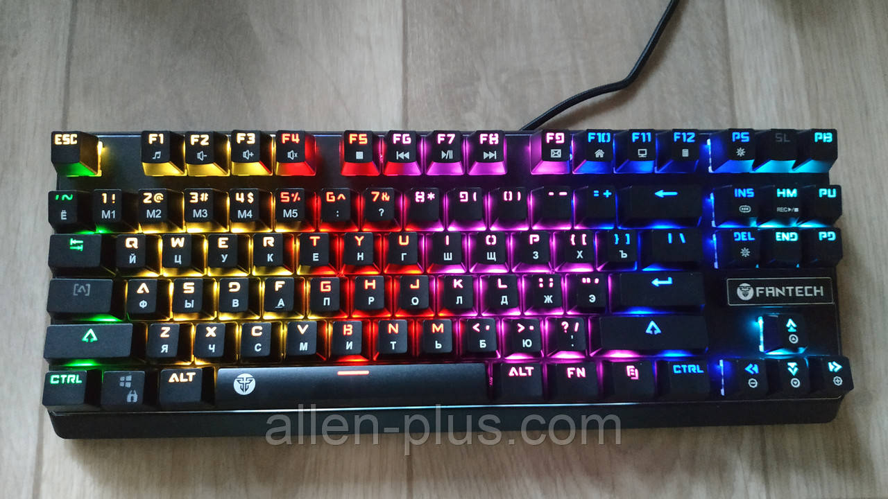 Механічна клавіатура з RGB підсвіткою Fantech Pantheon MK871 RGB Blue Switch, Black, USB