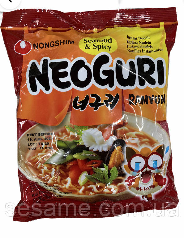 Корейська локшина швидкого приготування NongShim Neoguri Ramyun Seafood 120 g