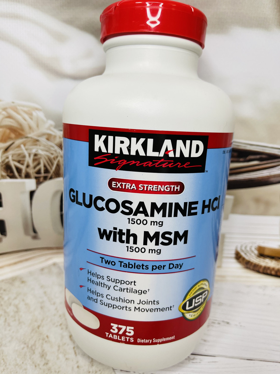 Глюкозамін для здоров'я суглобів та хрящів Kirkland glucosamine та MSM, 375шт