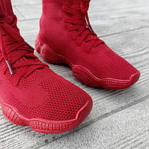 Червоні високі Adidas Yeezy 500 текстильні жіночі кросівки ададас ізі balenciaga zara, фото 5