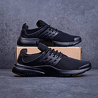 Спортивні чоловічі кросівки для бігу текстильні м'які стиль Найк престо бігові повсякденні чорні