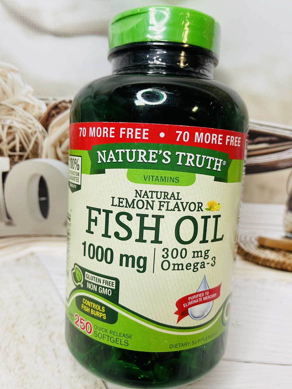 Риб'ячий жир в капсулах Nature's Truth Fish Oil Omega 3,  250 капсул