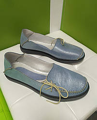 STTOPA Розміри 40-45. Мокасини великих розмірів на широку ногу шкіряні. 180-4045 Блакитні