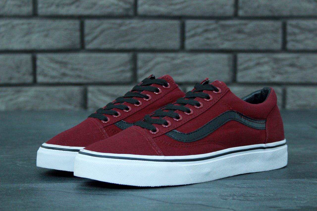 Чоловічі бордові Кеди Vans Old Skool