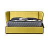 Кровать двуспальная с мягким изголовьем и ушками MeBelle URJA 160х190 подъемный механизм, желтый велюр, фото 3