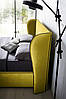 Кровать двуспальная с мягким изголовьем и ушками MeBelle URJA 160х190 подъемный механизм, желтый велюр, фото 6