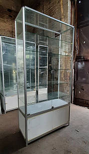 Торгова вітрина скляна з алюмінієвого профілю 100х40х200 см, Б/у