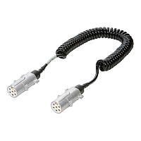 Спіральний кабель причепа зі штекерами 7 PIN S Type ERICH JAEGER (ISO 3731 ISO 4141-4) 24V метал Ø36