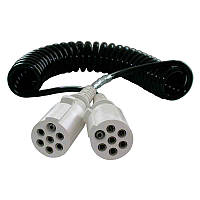 Спіральний кабель причепа зі штекерами 7 PIN S Type ERICH JAEGER (ISO 3731) 24V пластик Ø50