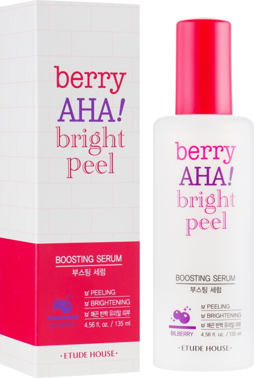 Оновлююча пілінг сироватка для обличчя з AHA кислотами Etude House Berry Aha Bright Peel Boosting Serum 135 мл