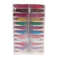 3552 Скотч декор. ткан."Блискучий" 1,5 см*1м, mix