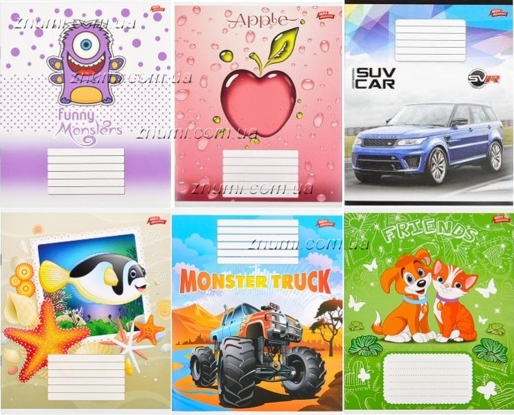 Зошит 12арк клітинка, мікс видів тм Мрії Збуваються, фото 1