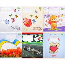 Зошит кольоровий 12 аркушів, косий із дод.лінією "Мриє" "mix", фото 1