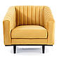 Велюрові крісла на кухню жовті Asprey 1 Velvet з підлокітниками ніжки венге, фото 2